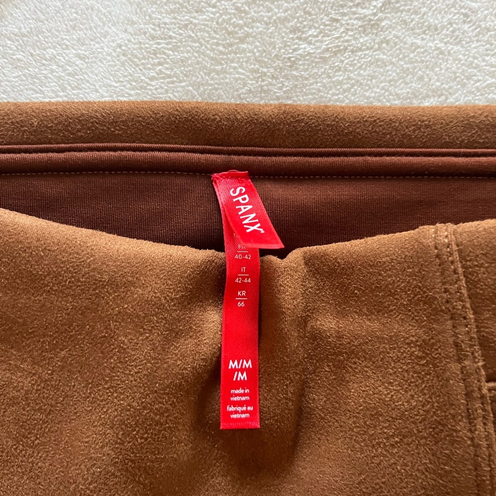 SPANX Faux Suede Women's Tan Pants - Picture 3 of 4